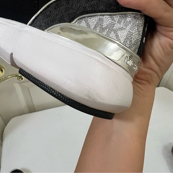 Michael Kors Sterling Bootie, Size 7, Black/Silver - Picture 9 of 15